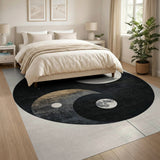 Celestial Yin-Yang Moon Phase Area Rug