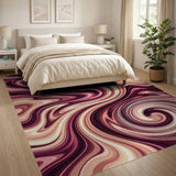Purple Swirl Fluid Abstract Area Rug