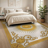 Gold and Silver Ornate Golden Sunburst Area Rug