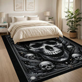 Gothic Skull Ornament Area Rug