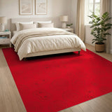 Vibrant Red Abstract Contour Area Rug