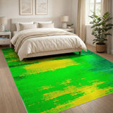 Vibrant Yellow-Green Ombre Striped Area Rug
