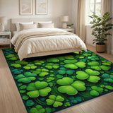 Lush Four-Leaf Clover Green Area Rug