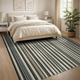 Black Ivory Gold Vertical Stripe Area Rug