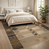 Brown and Tan Tan Southwestern Geometric Area Rug