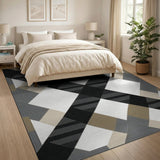 Modern Geometric Grey Geometric Modern Area Rug