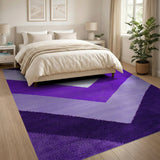 Purple Chevron Zigzag Shag Rug