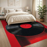 Red Vinyl Record Area Rug