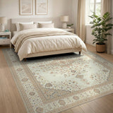 Cream Traditional Persian Medallion Area Rug