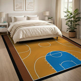 Basketball Court Geometric Area Rug