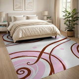 Hypnotic Pink Swirl Abstract Area Rug