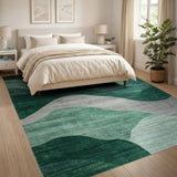 Abstract Area Emerald Wave Abstract Area Rug