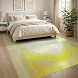 Sunburst Yellow Geometric Area Rug