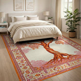 Orange Tree of Life Persian Area Rug