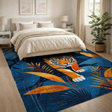 Teal Jungle Tiger Area Rug