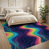 Rainbow Cosmic Waves Area Rug
