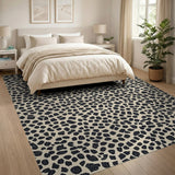 ODIKA Modern Abstract Spotted Washable Area Rug, Low Pile Non-Slip Pebble Print Rug