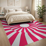 Radiant Pink Spiral Sunburst Rug