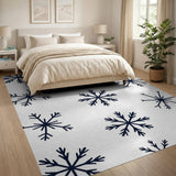 Snowflake Black White Geometric Area Rug