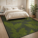 Lush Green Fern Floral Vintage Area Rug