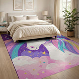 Kids Cartoon Magical Unicorn Rainbow Kids Area Rug