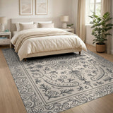 Ornate Persian Floral Medallion Area Rug