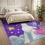 Magical Unicorn Rainbow Kids Kids Cartoon Area Rug
