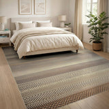 Textured Geometric Brown Tan Woven Area Rug