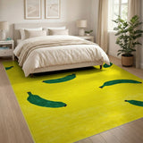 Vibrant Yellow Green Banana Fruit Area Rug