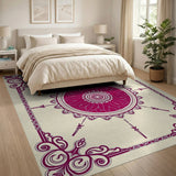 Ornate Purple Floral Mandala Area Rug