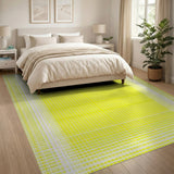 Geometric Modern Yellow Vibrant Yellow Grid Geometric Area Rug