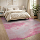 Blush Pink Abstract Brushstroke Area Rug