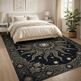 Gold Sunburst Mandala Persian Area Rug