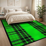 Vibrant Green Vibrant Green Black Plaid Area Rug