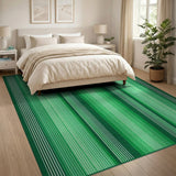 Green Lush Green Vertical Stripe Area Rug