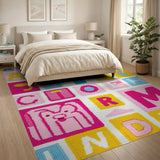 Colorful Crocheted Alphabet Kids Rug