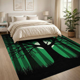 Moonlit Haunted Forest Silhouette Area Rug