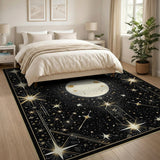 Gold Celestial Moon Stars Geometric Rug
