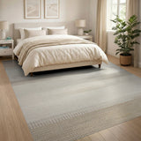 Beige Striped Woven Neutral Area Rug