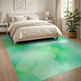 Abstract Green Watercolor Area Rug