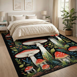 Multi-color and Patterns Whimsical Red Mushroom Grove Area Rug