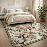Pink Vintage Pink Cherry Blossom Floral Rug