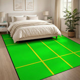 Vibrant Green Yellow Grid Panel Area Rug