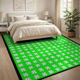 Vibrant Green Clover Shamrock Area Rug