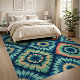 Multi-color and Patterns Vibrant Multi-Color Geometric Diamond Area Rug
