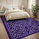 Purple Geometric Interlace Area Rug