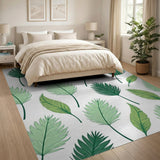 Coastal Beach Green Lush Green Palm Frond Area Rug