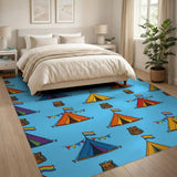 Rainbow Camping Tents Kids Cartoon Rug
