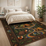 Rainbow Camping Forest Area Rug