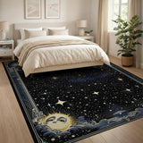 Ornate Celestial Starry Night Moon Rug